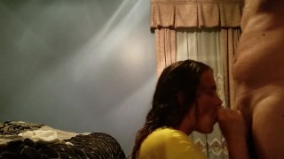 Abbs sucks the cum out of my cock