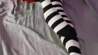 My GF bought new Overknees, you like it?