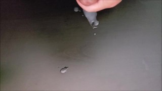 Bear's small cock spurts in slo-mo