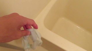 Piss-covered light-blue panties!!