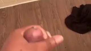 Stroking my dick til I explode (big cumshot)