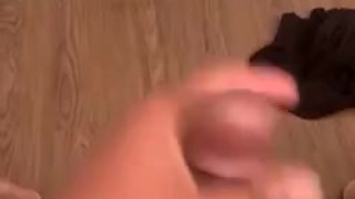 Stroking my dick til I explode (big cumshot)