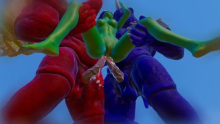 Furry Monsters and Alien Double Anal Squirting Orgasm