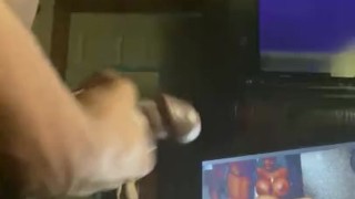 Watching Anime while I jack off to porn