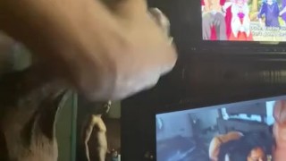 Watching Anime while I jack off to porn