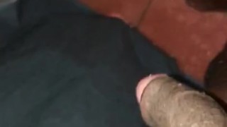Playing with curved cucumber (dick) in shower 