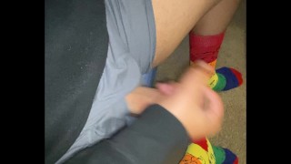 Playing with uncut cock (SLOW MOTION CUMSHOT)
