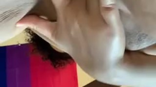 ASMR WETT PUSSY SOUNDS Chubby Young Ebony Babe Plays W/ her creamy pussy 