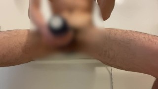 Masturbation alone in the bathroom.