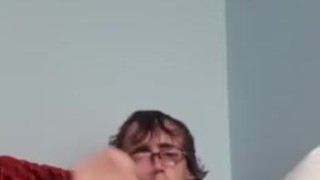 Twink masturbates big dick with butt plug