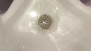 Pissing, Jerking Off & Cumming into urinal at Work, Paid to Cum in a Public Washroom