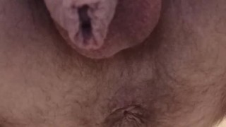 Dick pissing, anus helps him a little.
