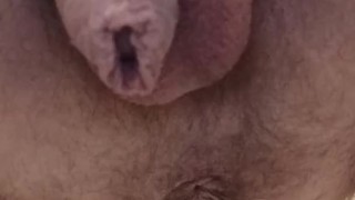 Dick pissing, anus helps him a little.