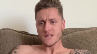 VOCAL WHITE BOY Moans and Cums a Monster LOAD!
