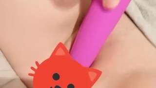 Clit licking and sucking toy on latina pussy