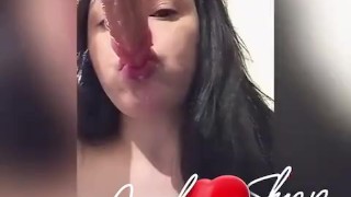 Sloppy blowjob by sexy milf latina 