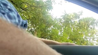 Ginger dick outside, waiting on the fisherman to cum over and get my worm 