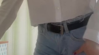 Striptease in room