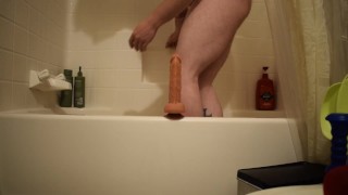 riding big dildo