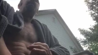 Cum in the garden