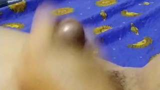 Asian handsome guy jerking in the morning close up cumshot