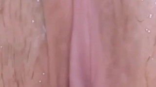 Perfect pussy pulsating orgasms close-up while vibrating clit!