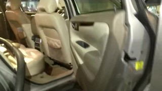 Milf vacuums car in crotchless yoga pants