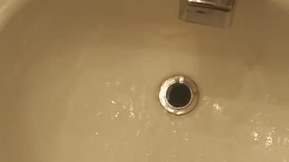 pissing all over a sub bitch hole