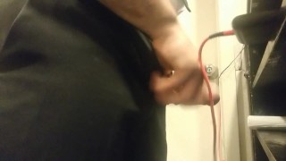Whipping my half hard cock out during work for a sec