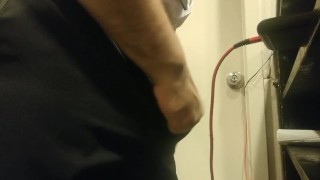 Whipping my half hard cock out during work for a sec