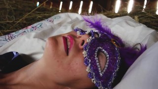 Sweet Orgasm Pleasure with my new Toy. Moaning Beauty in the hayloft — Violet Candle