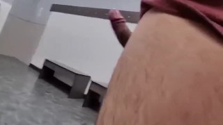 Jerking off in locker room