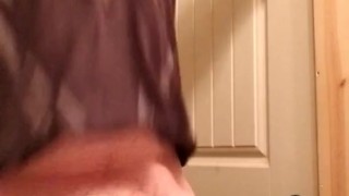 A quick bathroom jerk