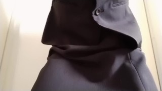 Crossdresser, pantyhose, light blue panties!