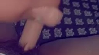 Ebony bbw and the big white dildo 
