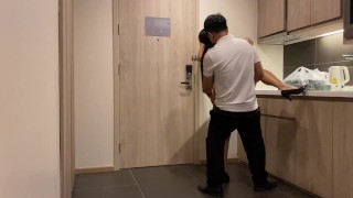 Hotel room service got some service from me (Caught on camera)
