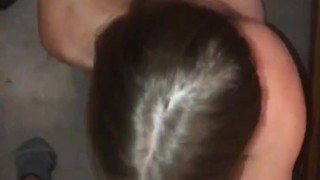 First Time Ever HAIRJOB, Nude Milf on Knees, Hairbrush Masturbation, BJ & CUM on her Long Shiny Hair