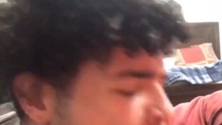 Latino monster cock gets sucked by roommate