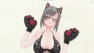 3D HENTAI Neko girl has a gorgeous orgasm and does AHEGAO