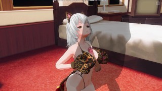 3D HENTAI Neko girl titjob your cock
