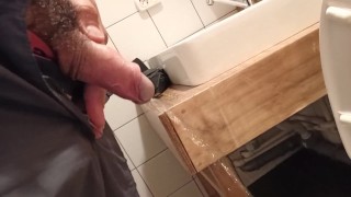 pissing in public toilet, POV