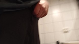 pissing in public toilet, POV