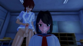 Two FUTA yanderes Saiko and Ayano banging you | Male Taker POV