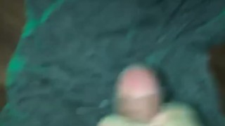 Jerking off and cumshot to flashing lights and music 