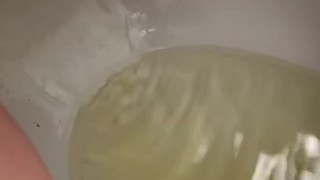 Peeing for nearly 2 minutes. Slow relief feels so good.