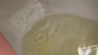 Peeing for nearly 2 minutes. Slow relief feels so good.
