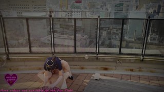 Kinky stewardess loves outdoor fucking & sucking at the center of city |4K 60fps| Daytime & Public