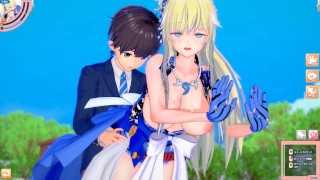 【エロゲーコイカツ！】金髪爆乳女剣士「椿(オリキャラ)」3DCGアニメ動画[Hentai Game Koikatsu! Female sword fighter (Anime 3DCG Video)]
