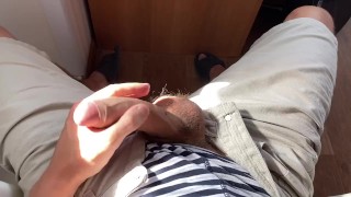 Guy jerks off with moans