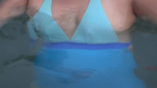 Video 1 of 3 - My hairy wife, Latin mother shows off on the beach, bikini, masturbation, fucks, cums